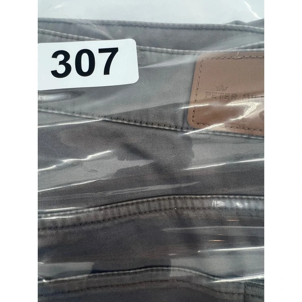 Peter Millar Mens Gray Chinos Pants Size 34 Flat Front Casual Business